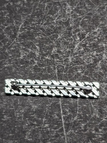 Vintage Trifari Silver Tone Bar Brooch Pin - Picture 4 of 7