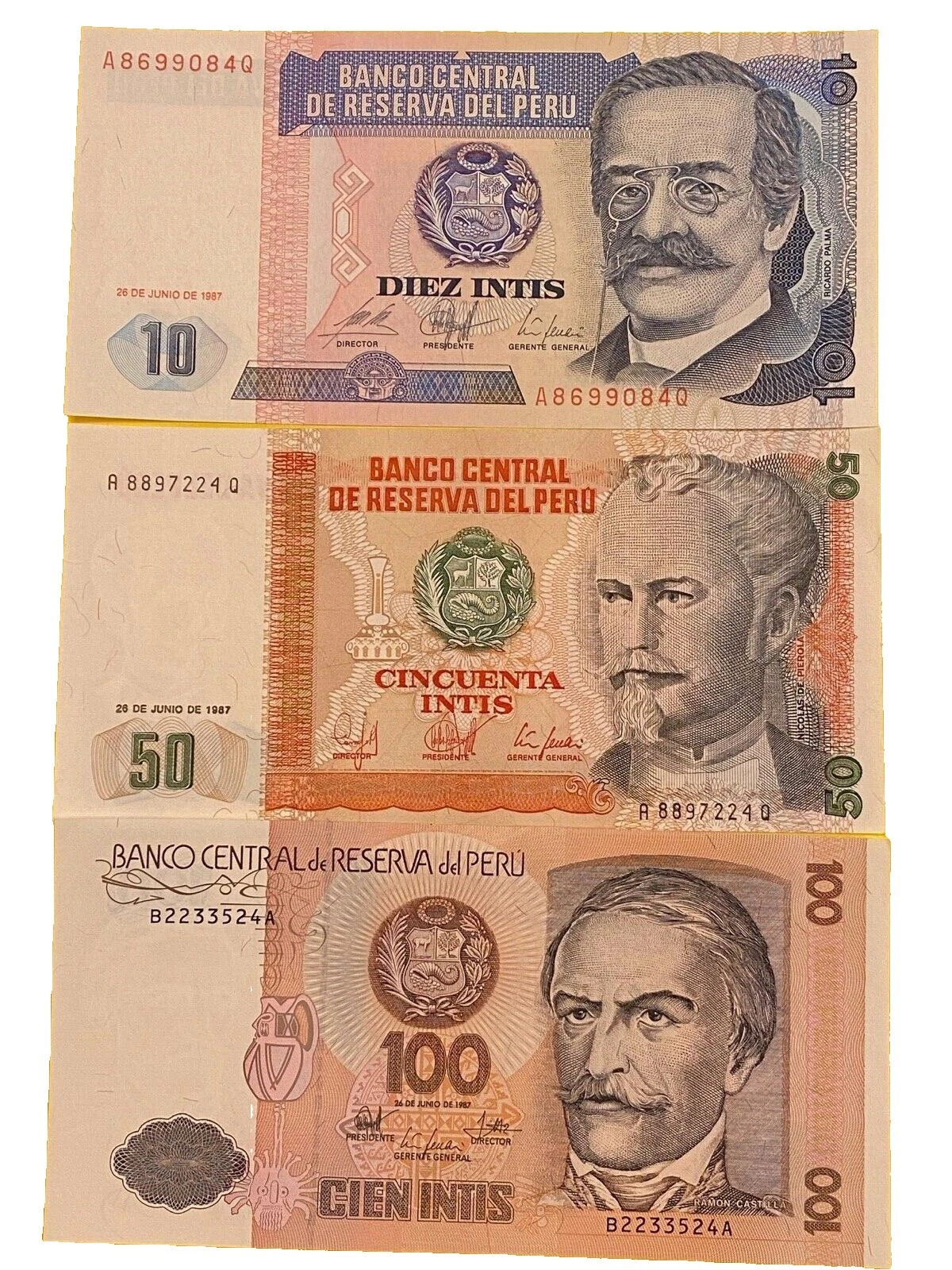 Uncertified 1987 South American Paper Money