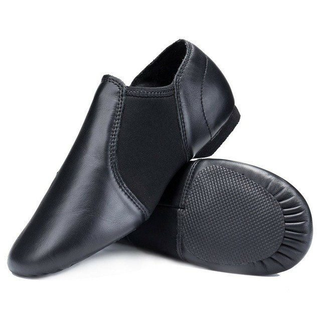 black slip on jazz shoes