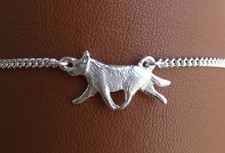 Sterling Silver Australian Cattle Dog Moving Study Anklet
