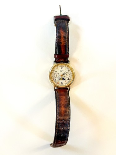 Vintage Citizen Moon Phase Watch Men Gold Tone 6350-G30241K PARTS OR REPAIR - Picture 2 of 4