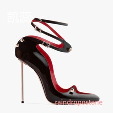 Women's Summer Sandals Pointed Metal Decoration Stiletto High Heels Shoes 34-45