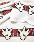 Disney Mickey Mouse Bathroom Kitchen Hand Towels Set of 4 White Glove Plaid Trim