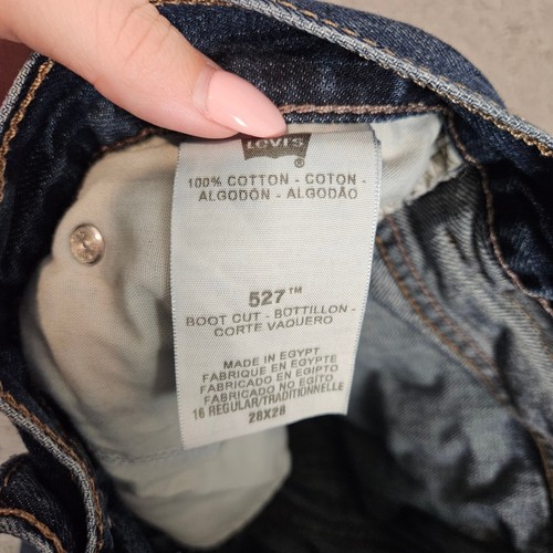 Levis 527 Slim Bootcut Jeans 16 Reg 28x28 Medium Wash 100% Cotton Cowboy Western - Picture 9 of 11