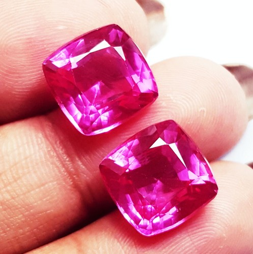 Par de zafiro rosa natural de piedras preciosas sueltas de 8 a 10 quilates certificado R342 - Imagen 2 de 8