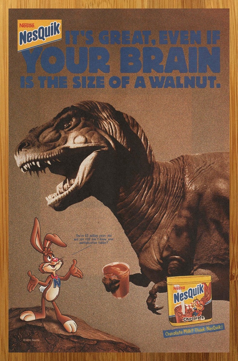 COMMERCIAL PHOTO 33冊 1999 Nestle NesQuik Print Ad/Poster Chocolate Dinosaur T-Rex Food