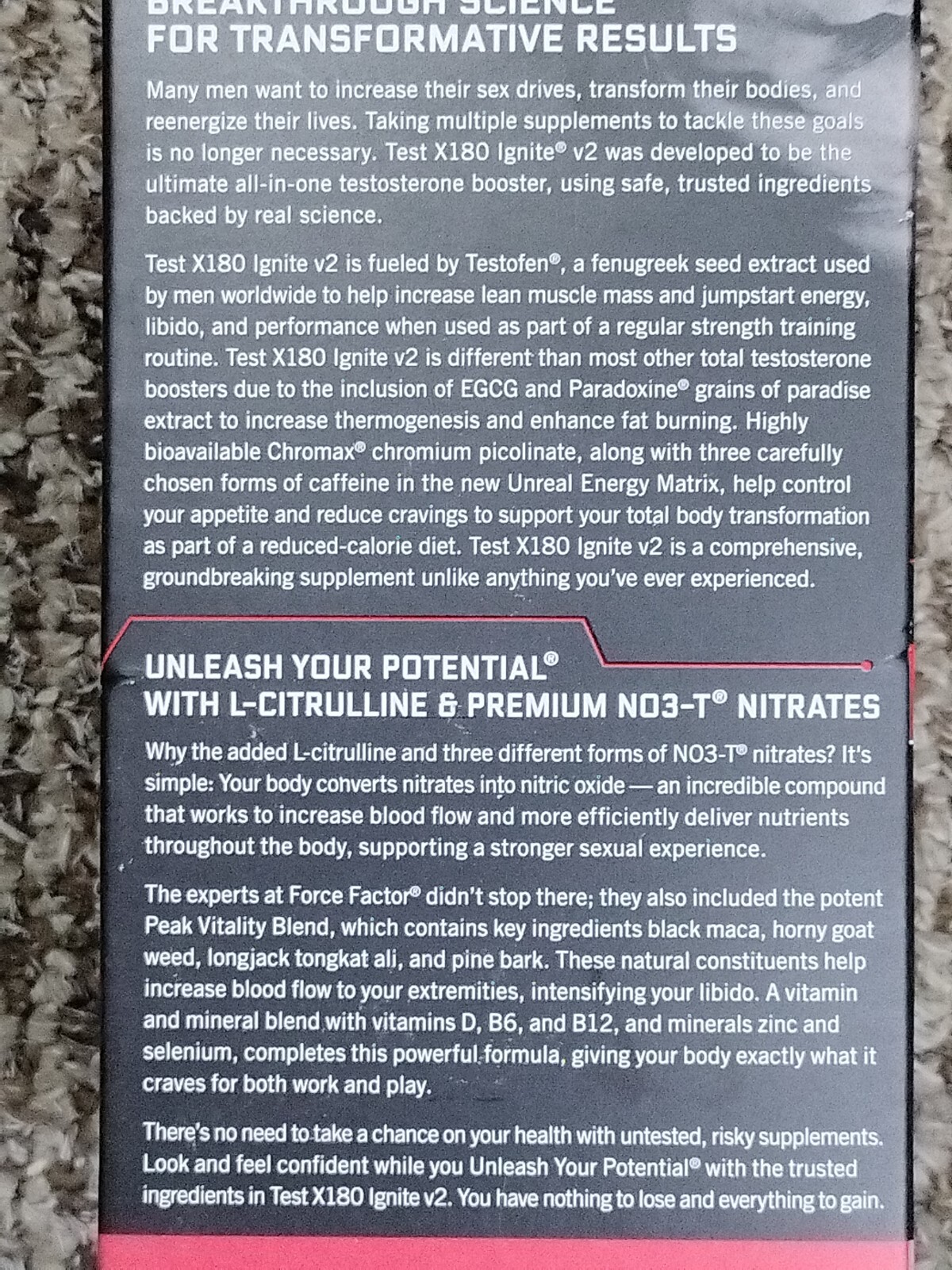Force Factor Test X180 Ignite V2 Exp Date 11/2024 818594015054 eBay