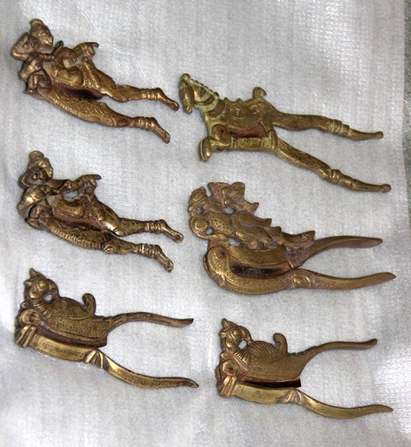 Vintage Brass Engraved Betel Nut Cutter / Sarota Original Old Hand Carved