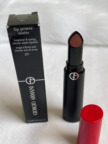 Giorgio Armani ~ Lápiz labial mate de larga duración y cuidado Lip Power ~ #207 dedicado ~ Nuevo en caja - Imagen 2 de 7