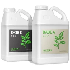 VIVOSUN Plant Food Nutrients Base A(4-0-1) & B(1-4-2), 1 Gallon/128 Ounces Each