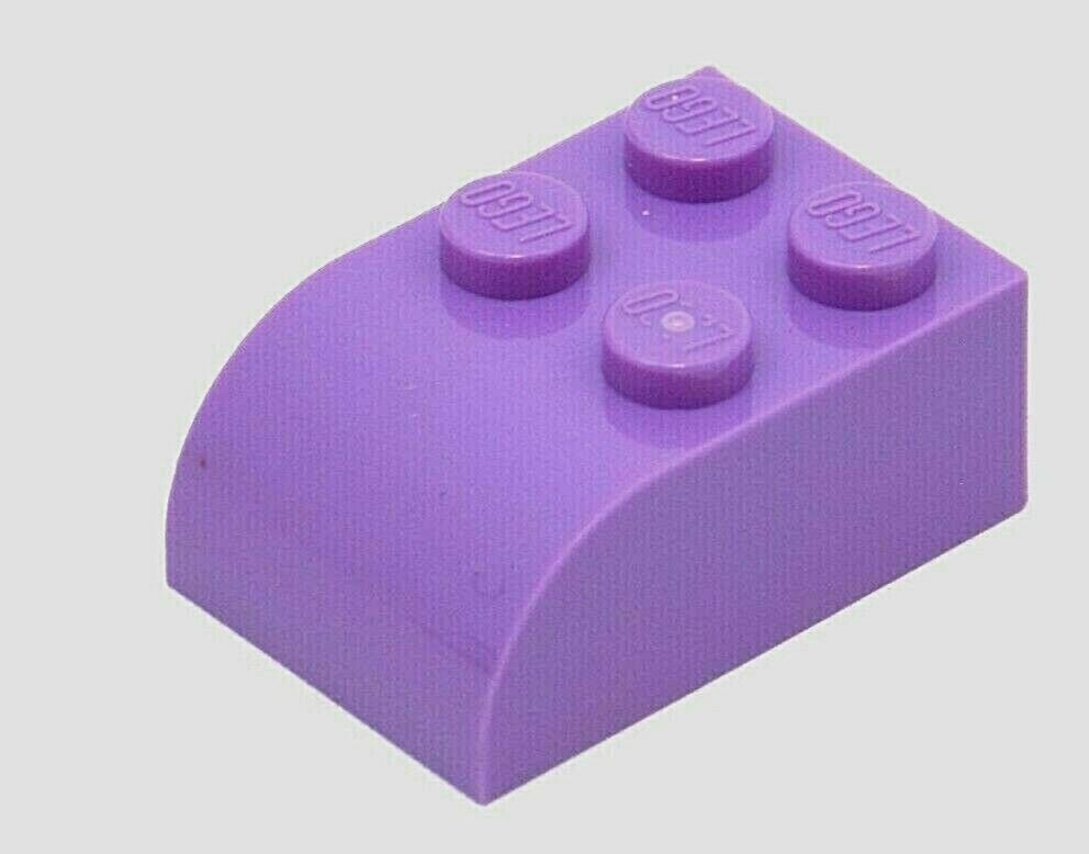 10 LEGO Medium Lavender / Purple Brick 2 x 3 with Curved Top (6215