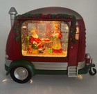 Moments in Time Snow Globe Water Lighted Christmas Trailer Santa Claus Mrs Claus