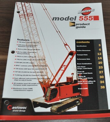Manitowoc 555 Product Guide Crane Brochure Prospekt