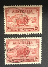 1934 2d Macarthur (Merino Ram) Both Dark & Light Hills Set of 2 Used Stamps