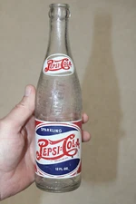 ASHEVILLE  NC PEPSI COLA  BOTTLE ACL DOUBLE DOT RED WHITE BLUE