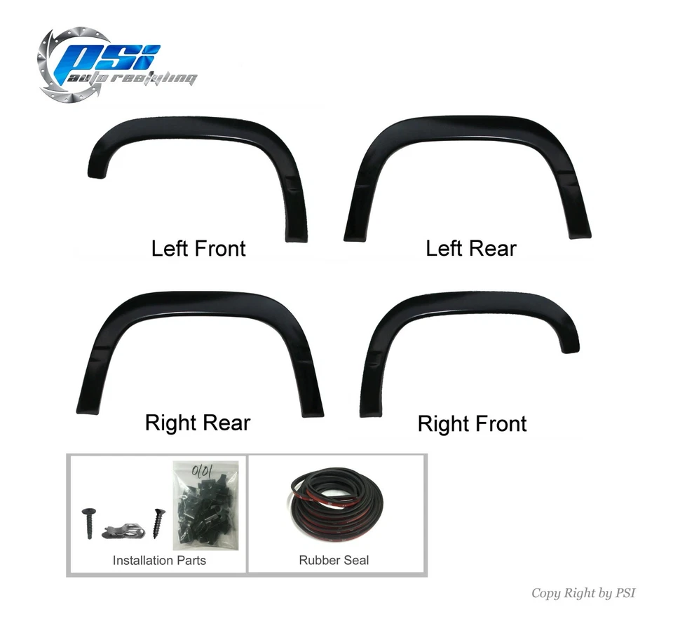 Rugged Fender Flares Paintable Finish Fits GMC Chevrolet C/K 1500 2500 3500 — 第 2/3 张图片