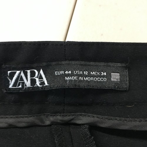 Zara Trouser Pants Womens 12 Black Hig Rise Zip Fly Flat Front Casual Pockets - Picture 15 of 17