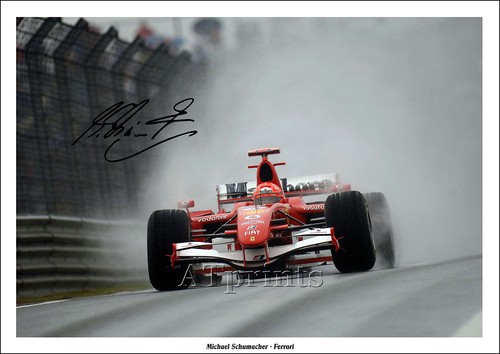 Michael Schumacher firmato foto STAMPA POSTER NUOVO f1 FORMULA UNO FERRARI  | eBay