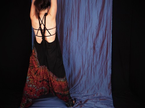 Black Tie Dye Harem Dungarees Hippie Bohemian Baggy Jumpsuit New by Bare Canvas - Picture 61 of 149