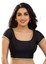 Dupion Silk Solid Non Padded Saree Blouse Top V-Neck Short Sleeves