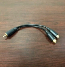 RCA 1 Male to 2 Female Plug Connector Adapter Cord Y Splitter Cable