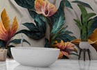 3D Flower Leaves Plant Watercolor Self-adhesive Removable Wallpaper Murals