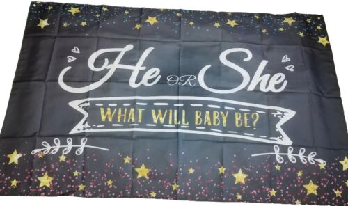 Gender Reveal Backdrop Banner, Baby Shower Party Decorations, 70" x 43" - Picture 1 of 3