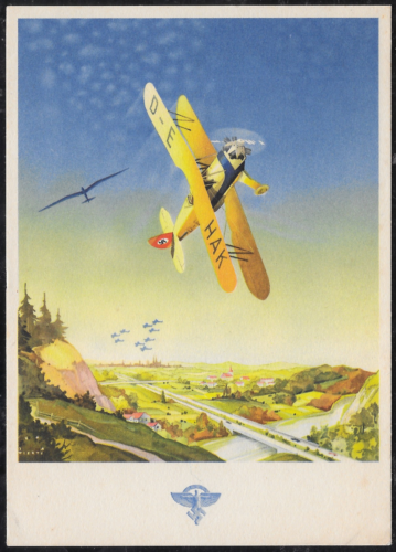 WW2 WWII German Third Reich unused postcard HSFK rare Propaganda card