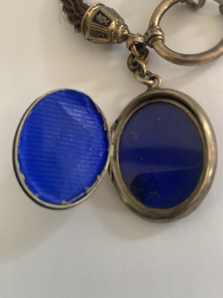 Antique Victorian Hair Mourning Jewelry Bracelet/Necklace/Fob Engraved