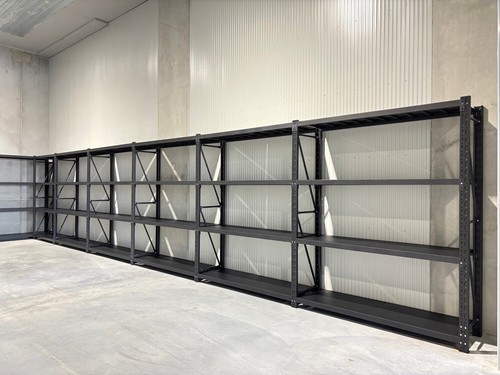 1.5M Length Matte Black Heavy Duty Warehouse Racks Storage Shelves Garage Shelf - Picture 17 of 22