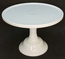 10" Mosser Glass Cake Stand Milk White Color Pedestal Cake Stand