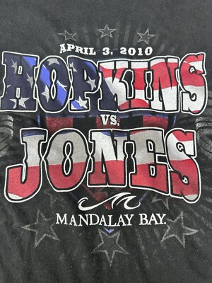 Mens Large Black Boxing Hopkins VS Jones Rivals Las Vegas 2010