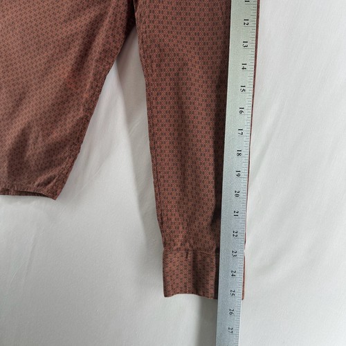 Express 1MX Shirt Mens M Button Up Long Sleeve Stretch Collared Geometric Brown - Picture 8 of 11