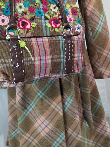 Oilily Women’s Plaid Wool Coat Size 40, US 8 10 W Matching Handbag - Picture 13 of 17