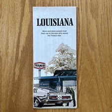 Texaco Map Louisiana New Orleans Baton Rouge Shreveport 1973 Gas Oil Advertising