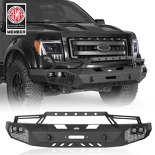 Off-road Textured Black Front Bumper Bar w/Winch Plate for Ford F-150 2009-2014
