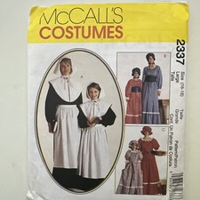 McCall's Costumes 2337 Sewing Pattern Pilgrim Dress Cape Hat Misses 16-18 UNCUT