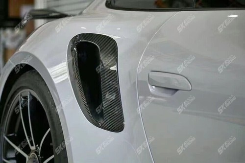 Real Carbon Fiber Side Fender Vent Cover Kit Fits Porsche 911 992 Turbo S 21-24 - Imagen 5 de 14