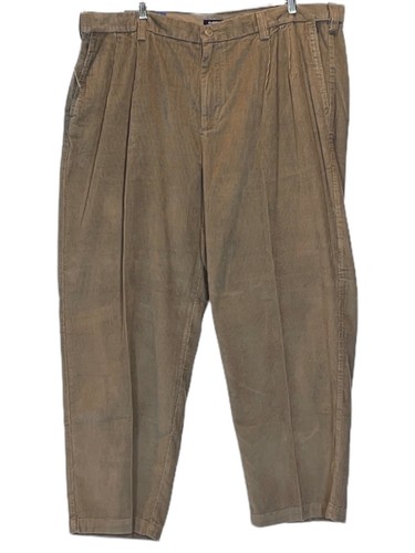 Nuevos pantalones Croft & Barrow grandes y altos cómodos de pana plisados tostados 46 x 29 - Imagen 2 de 9