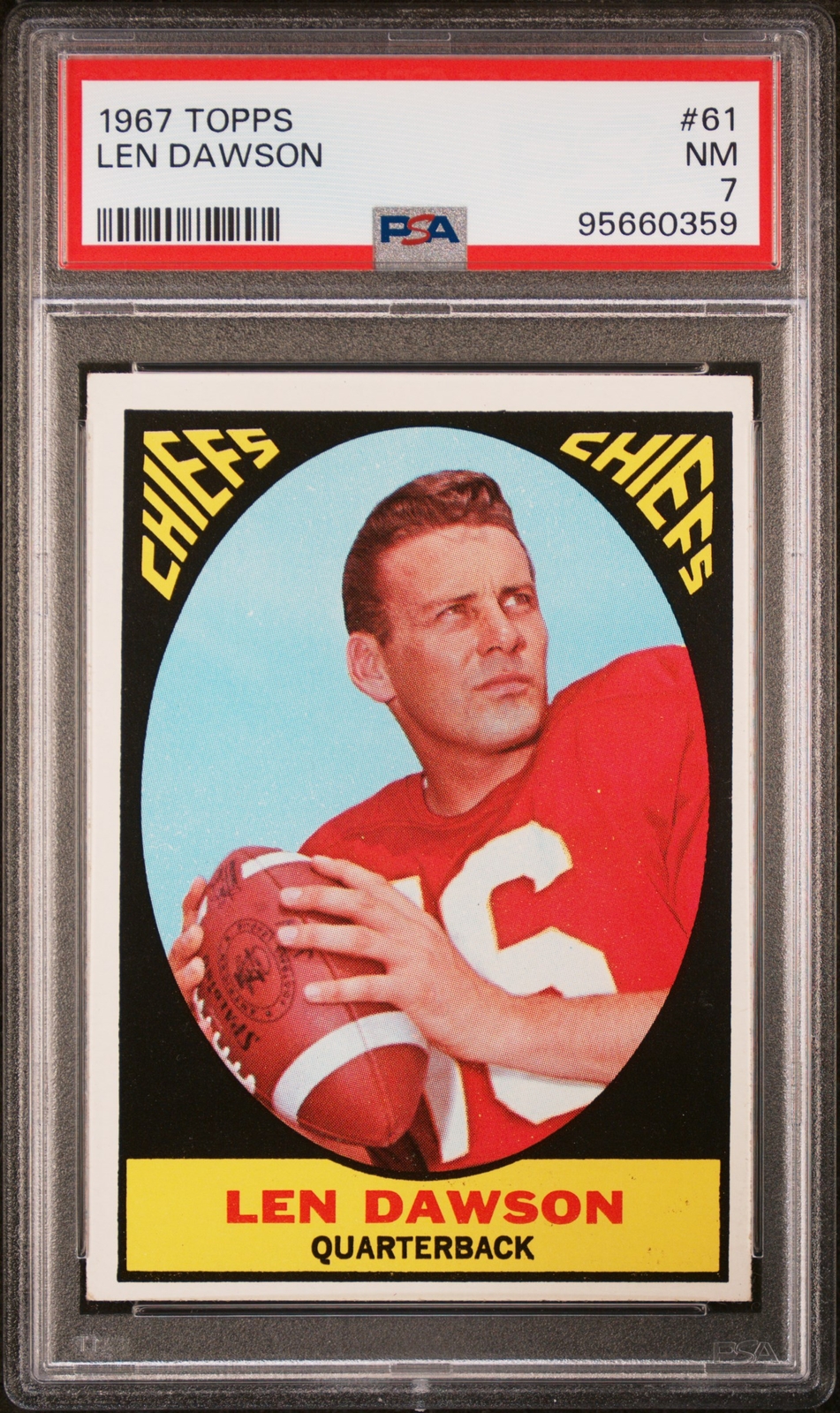 1967 TOPPS #61 LEN DAWSON PSA 7