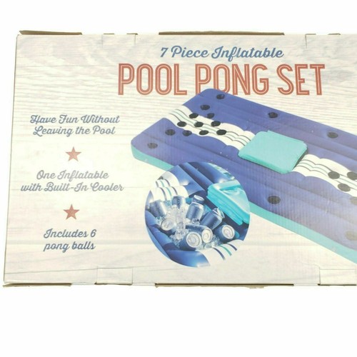 Wanderlust Inflable 7 Piezas Piscina Cerveza Pong Set Balsa Flotador 70 pulgadas x 37 pulgadas - Imagen 6 de 7