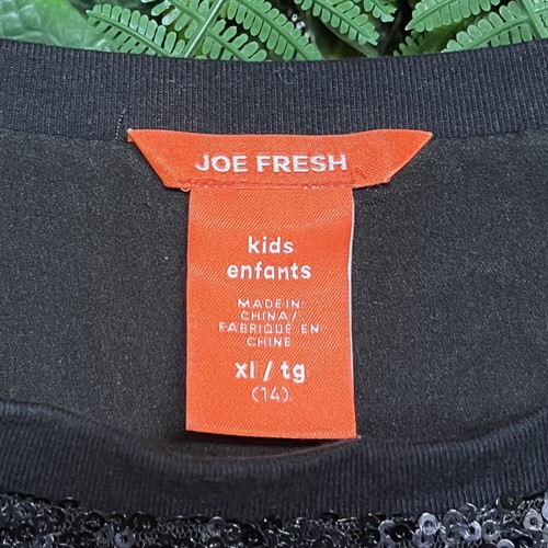 JOE FRESH KIDS Dress Girls 14 Black All Over Sequin Sequin Round Neck 2690 - Picture 4 of 6