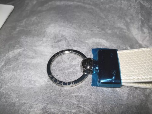 GENUINE ULYSSE NARDIN WHITE LEATHER & SWAROVSKI CRYSTAL KEY RING KEYCHAIN | NIB - Picture 10 of 11