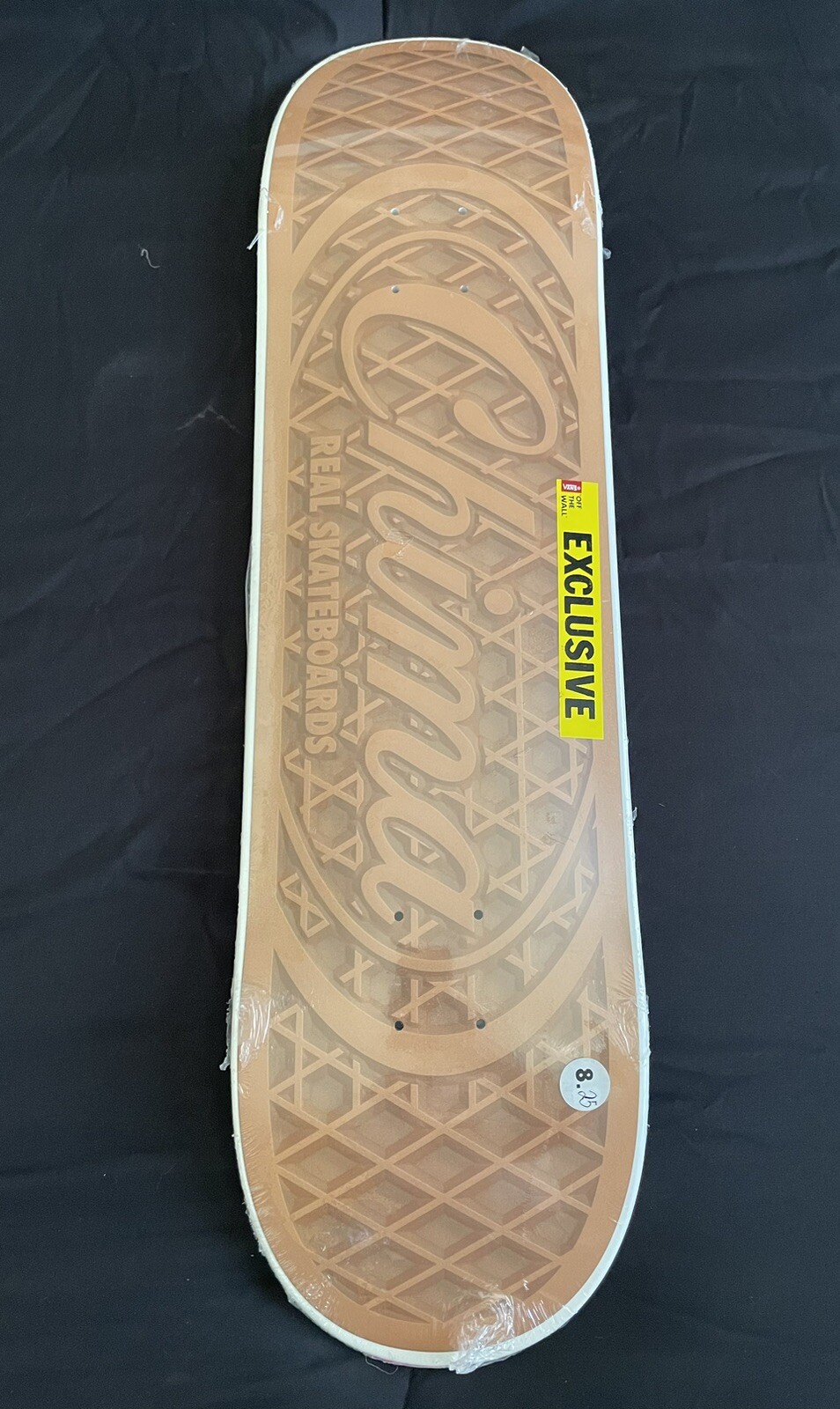 Real Skateboard Deck - Chima Classic Logo Oval New Sealed White Brown 8.25 Vans-image
