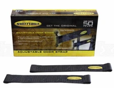 For Jeep Wrangler JK TJ YJ Adjustable Smittybilt Door Check Straps Black Pair