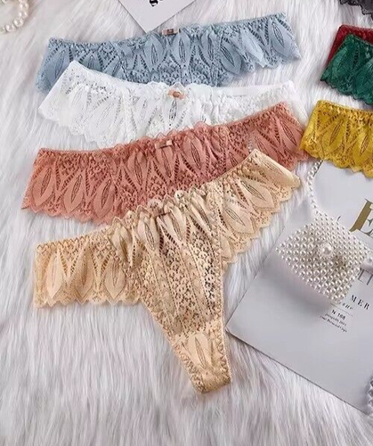 Damen Spitzen Slips String Tanga für Frauen 3er Pack Unterwäsche aus Spitze M-XL - Bild 5 von 59