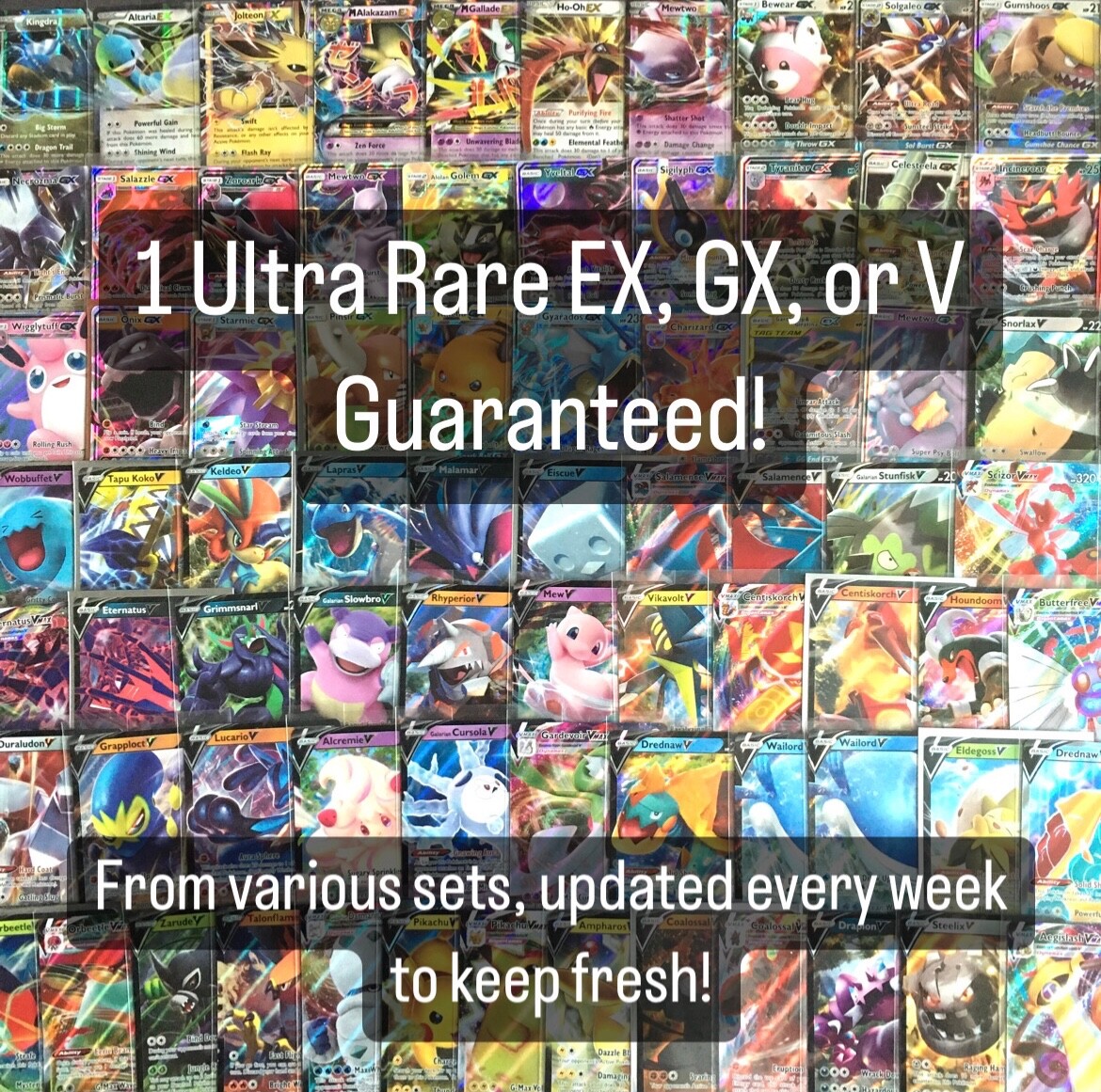 Pokemon 10 Card Set! Ultra Rare EX GX V 100% Authentic Cards