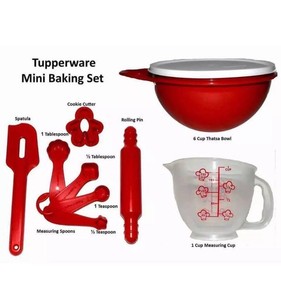 Tupperware-Kids-TupperToys-My-First-Baking-Dishes-6pc-Set-Red-New