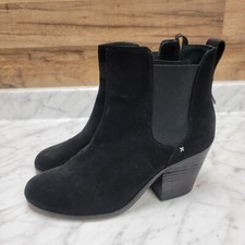 Women's Sz US 8 rag  bone ICONS Hazel Chelsea Boots Black Suede Leather Booties