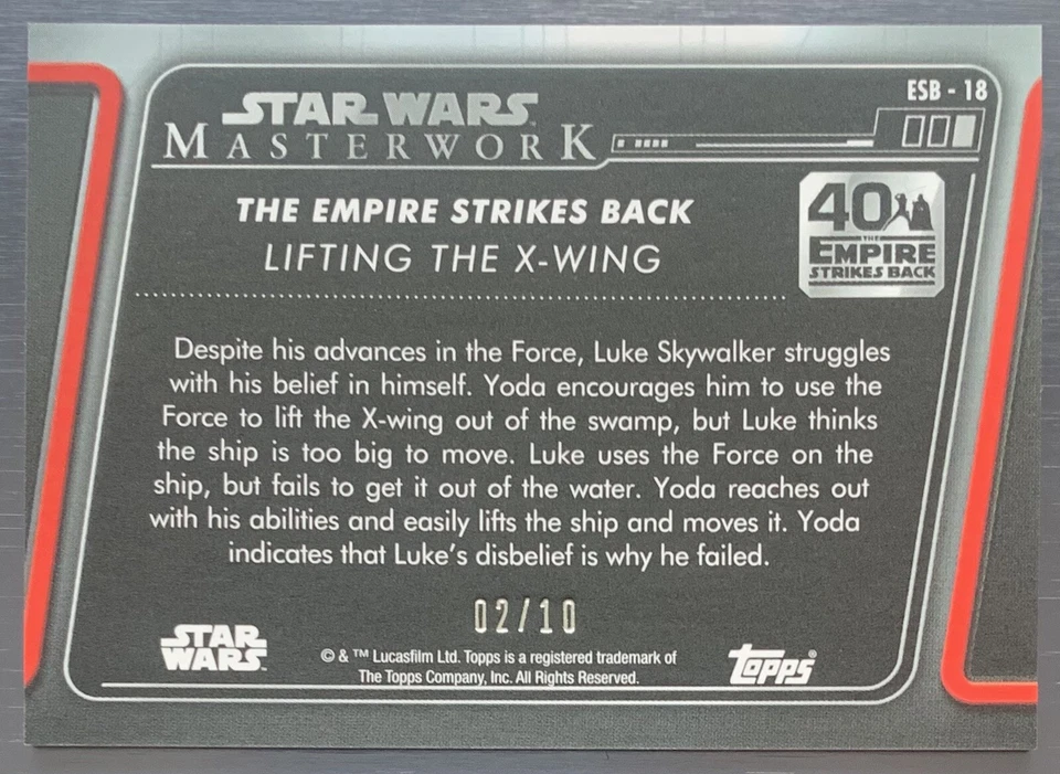 2020 STAR WARS Masterworks 40th Empire Strikes Back Lifting the X Wing Wood 2/10 - Image 2 of 2